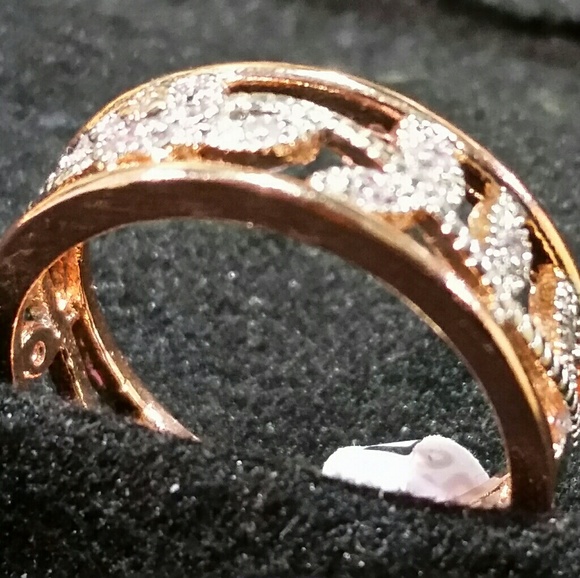 Rose gold and silver leaf band - Picture 2 of 4